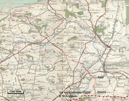 Map of road to Balmerino abbey