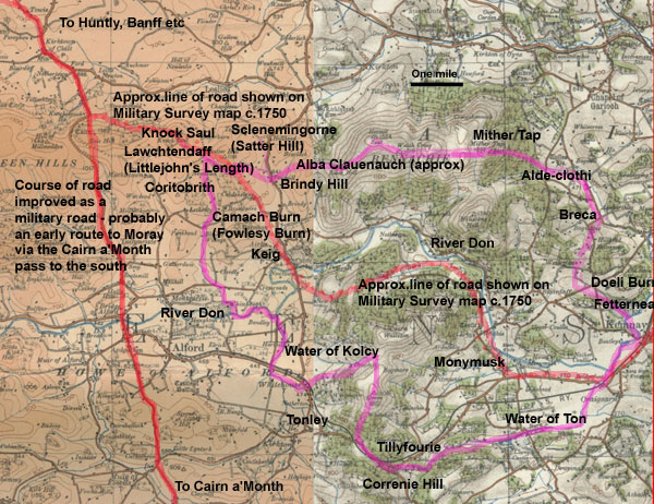 Lands granted to Monymusk - cleck for larger image