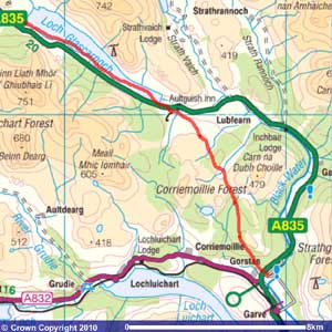 Map of the old Ullapool road